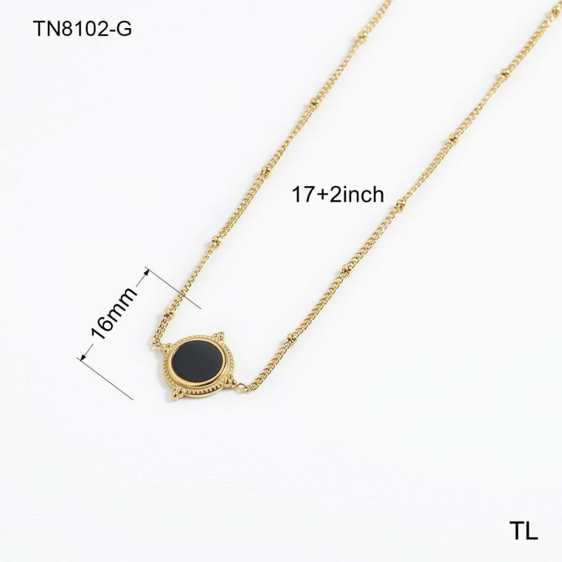 Manufacturer Custom High Quality Fashion Jewelry New Arrivals Gold Plated 18K jewellery Necklace Agate Stainless Steel Brand Jewelry