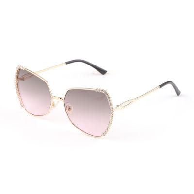 Colorful Lens with Diamonds Frame Women Sunglasses