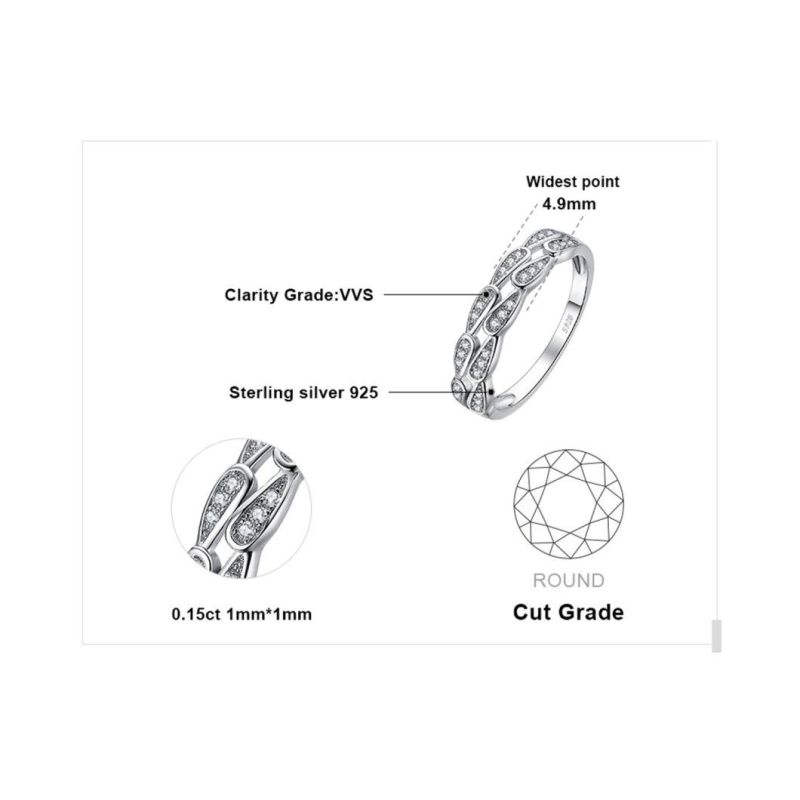 Fashion Jewellery Cubic Zirconia Anniversary Wedding Ring 925 Sterling Silver Jewelry Wholesale