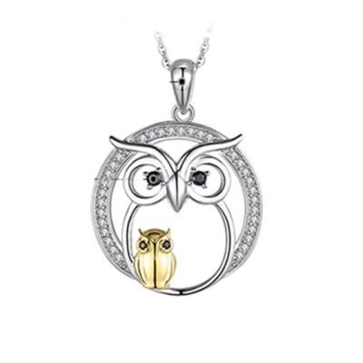 925 Sterling Silver Pendants Necklace Wisdom Guidance Owl Pendants for Women Fashion Jewelry Wholesale