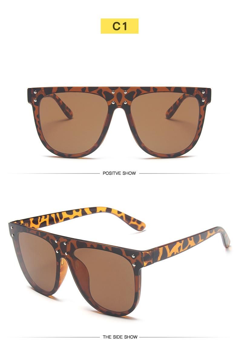 One-Piece Big Frame Sunglasses Fashion Rivet Colorful Mercury Sunglasses