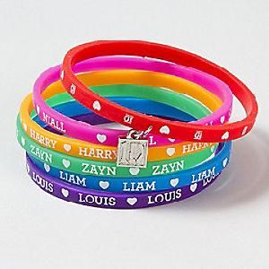 One Direction Rubber Bracelet with Metal Charm