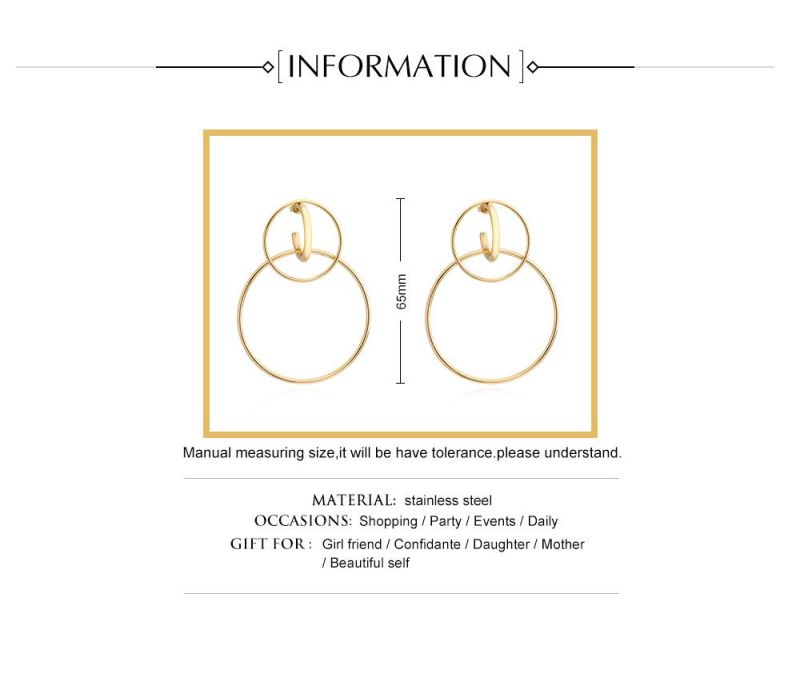 Geometric Retro Jewelry Metal Earring Open Circle Shape Earrings