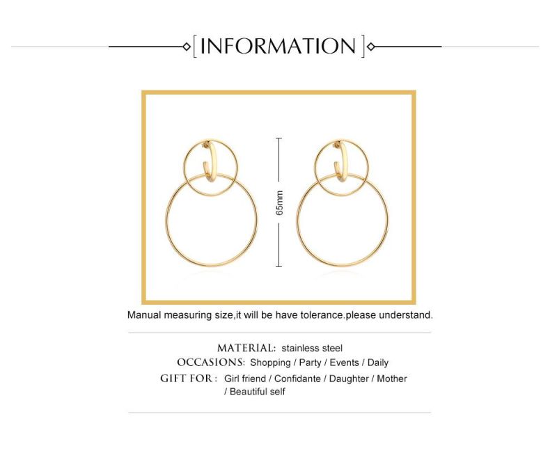 Geometric Retro Jewelry Metal Earring Open Circle Shape Earrings