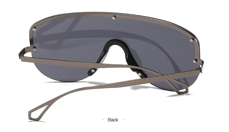 Metal Frame Sunglasses Colorful Lenses One-Piece Sunglasses Trendy Sunglasses