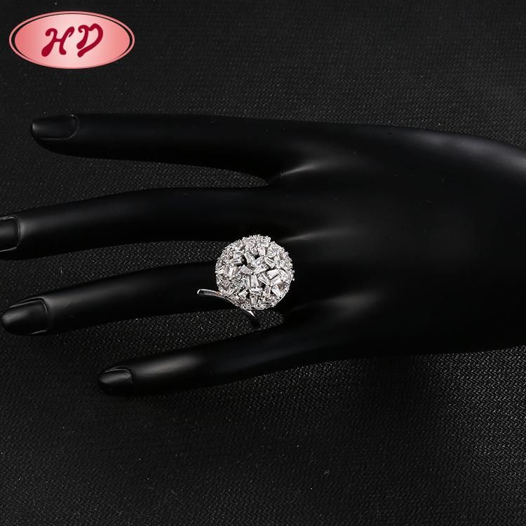 Women Silver Rhodium Plated Stainless Steel Engagement Finger Wedding Rings Fashion Jewelry Design