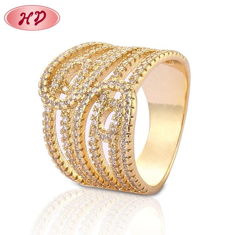 Women Silver 18K Gold Plated Stainless Steel Fashion Engagement Finger Wedding Rings Jewelry Design