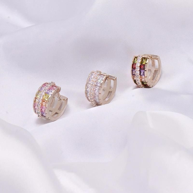 Exquisite Hoop-Shaped Zircon Earrings Fashion Jewelry