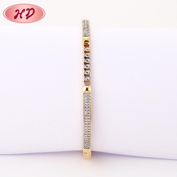 2020 High Quality New Fashion Adjustable Wire 18K Gold Plated Zircon Bangle Jewelry Wholesale