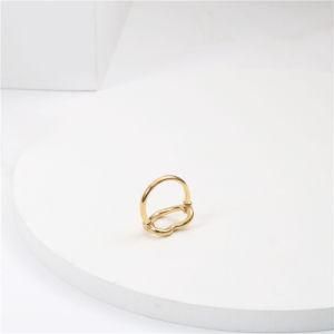 New Models Women Fashion Jewelry 18K Gold Plated Stainless Steel Hollow Heart Ring