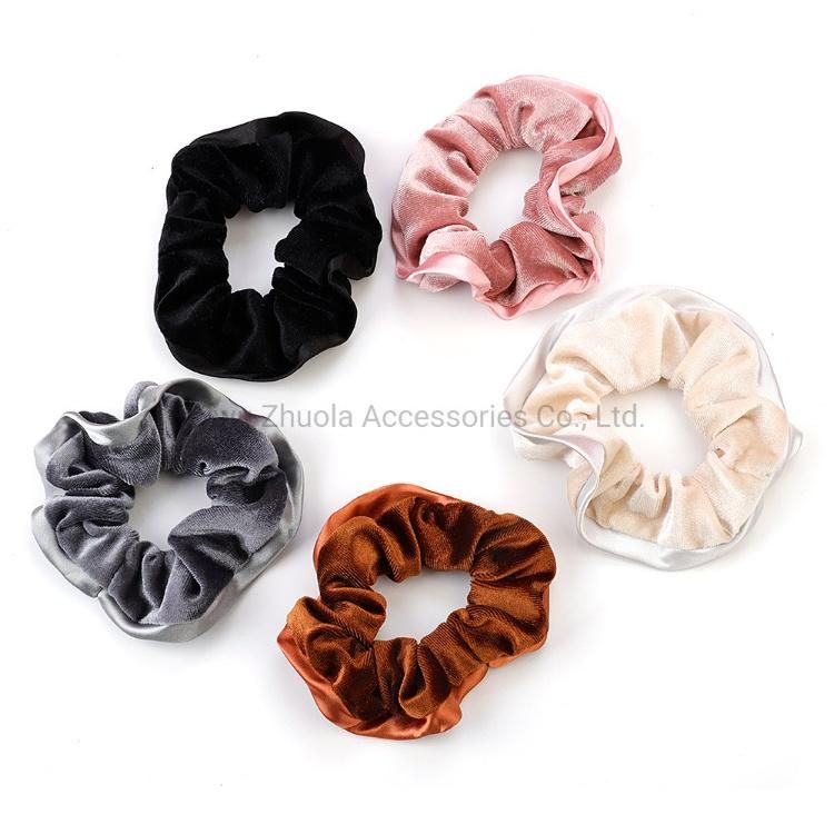 Black Elastic Fabric Hair Scrunchies for Ladies