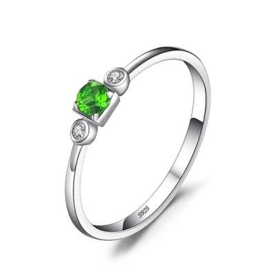Gemstone Jewelry Created Semi Precious Stone Diopside Ring 925 Sterling Silver Jewelry