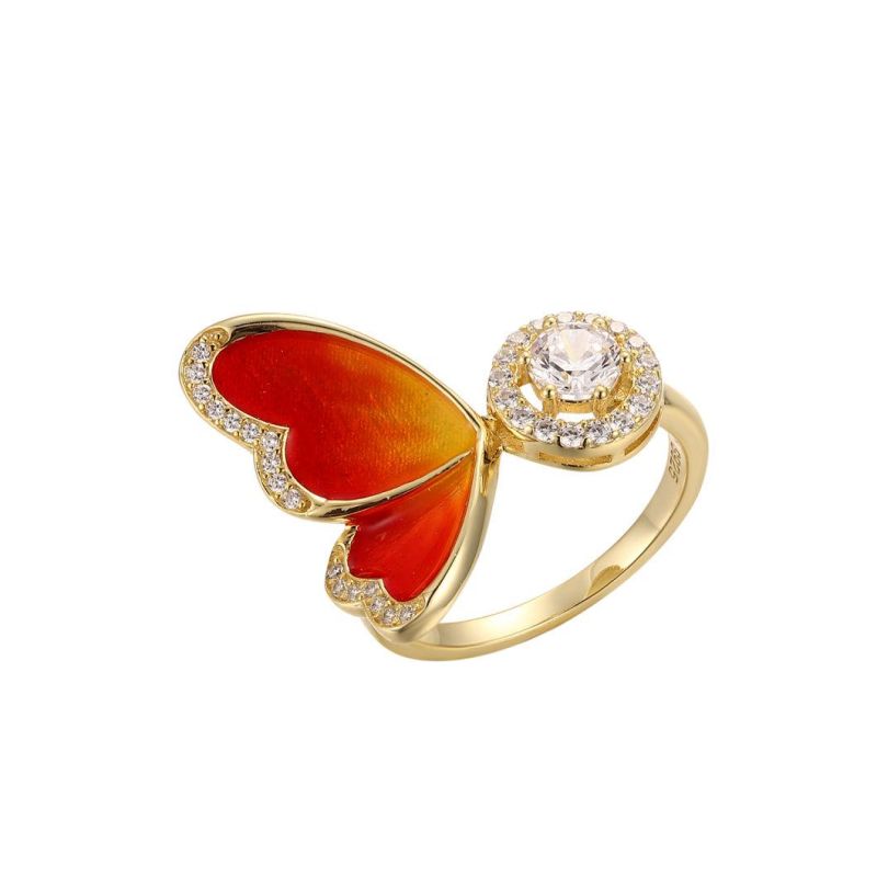 Hot Sell 925 Silver CZ Christmas Gift Enamel Ring