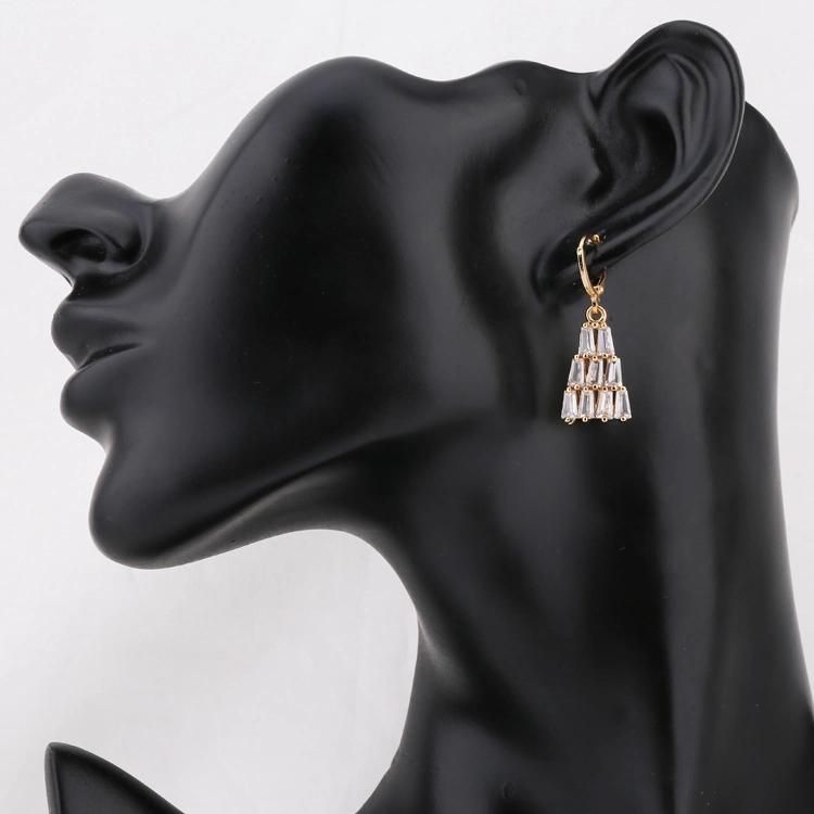 Fashion Women 18K Gold Plated Alloy Crystal Silver Jewelry Sets Pendant Chain Necklace