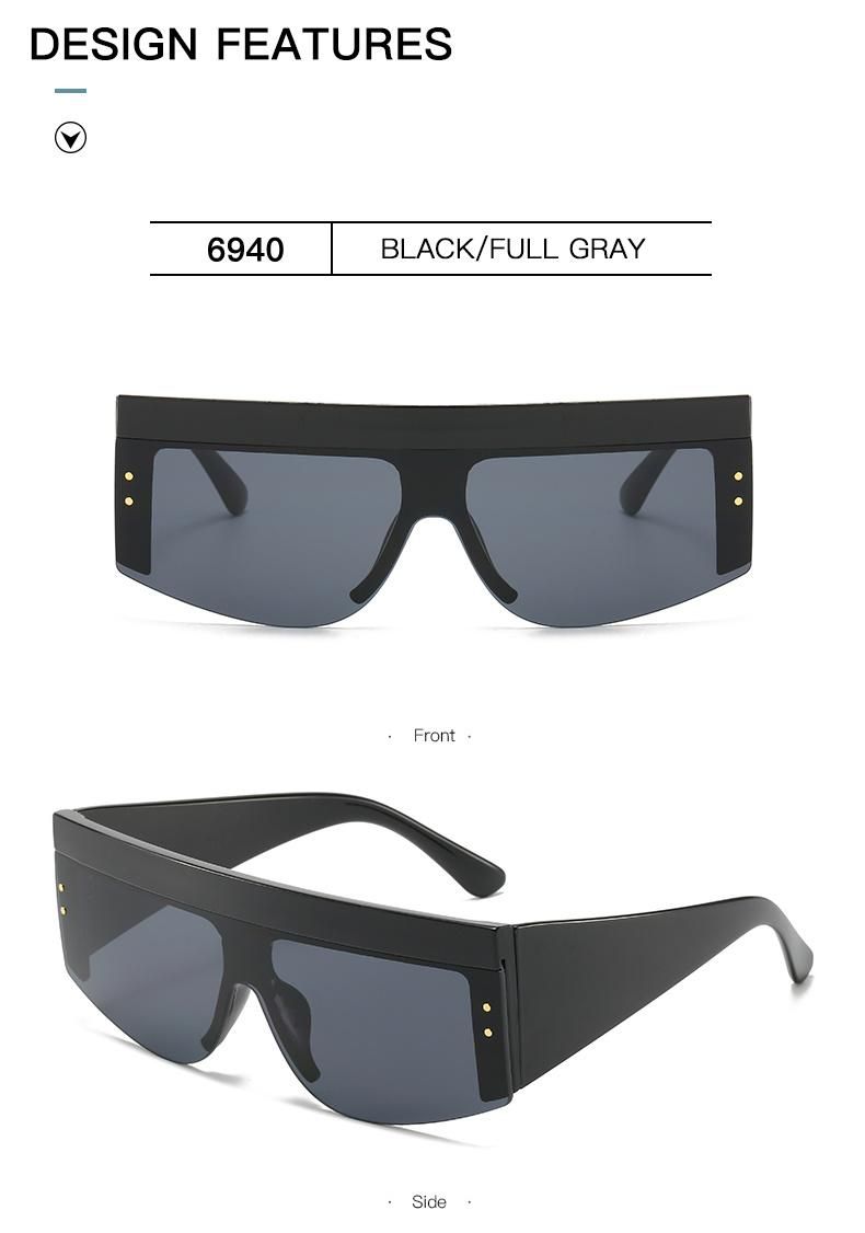 Large-Frame Wide-Brimmed Sunglasses, Retro Midin One-Piece Goggles Sports Cycling Glasses