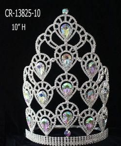 10 Inch Ab Rhinestone China Pageant Crown Wholesale Crowns