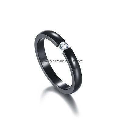 Western Jewelry Women 925 Sterling Silver Engagement Wedding CZ Rings in Black