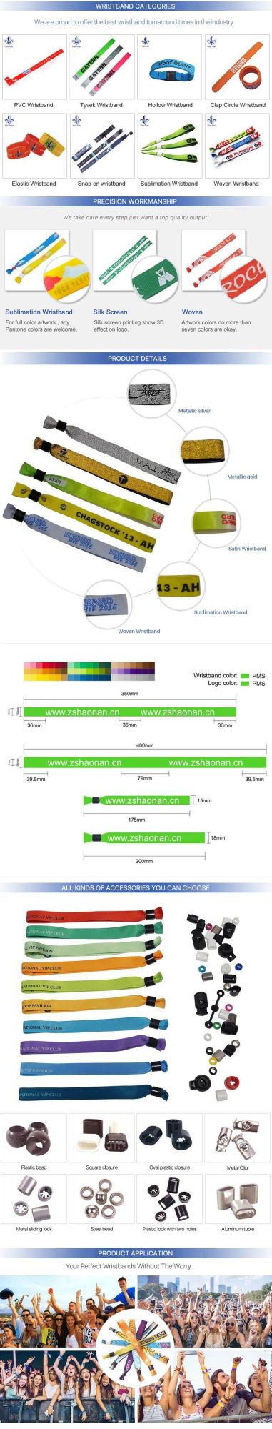 Fabric Printed Bracelets for Festival Music Events