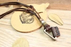 100% Cross Pendants Punk Vintage Genuine Leather Men Necklaces