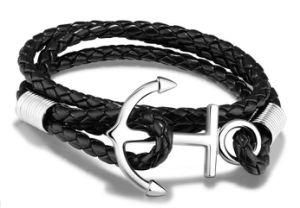 Vintage Anchor Bracelets Black Leather Charm Bracelets Women Jewelry Party Gift