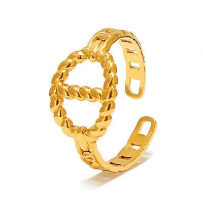 Personality Simple Women Jewelry 18K Gold Open Ring