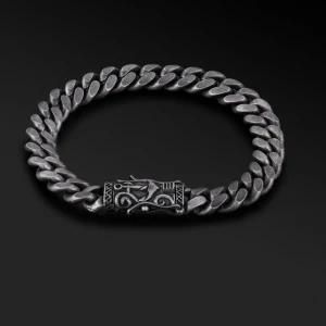 Wholesale Fashion Black Vintage Stainless Steel Dragon Head Wristband Men Bracelet