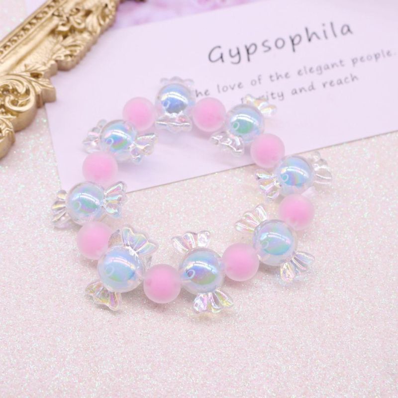 Fashion Jewelry Children′s Bracelet Cute Candy Frosted Beads String Bracelet