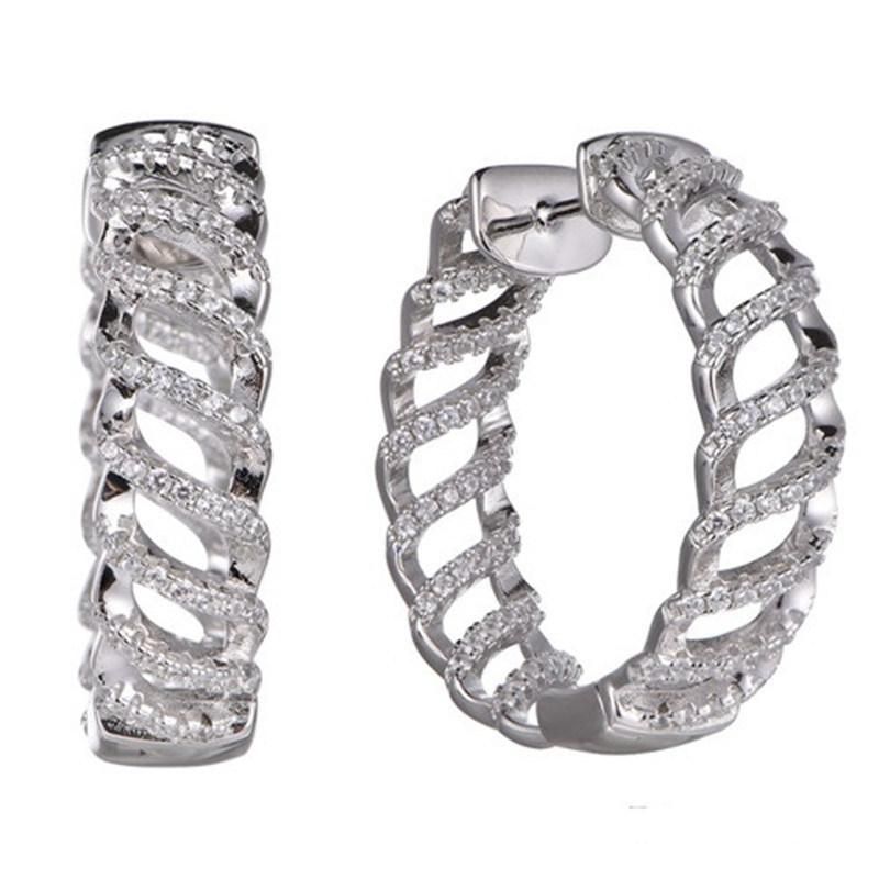 925 Silver and Brass Factory Wholesale Fashion Hoop Earring for Christmas Promotion