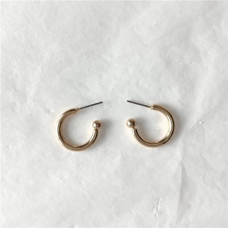 New Fashion Geometric Metal Mini Round Disc Dangling Stud Earrings in 18K Gold Plated Jewelry