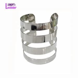 Fashion Jewelry Rhodium Plated with Hole Shape Bracelet for Women