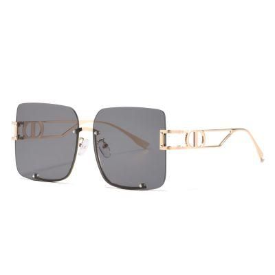 2022 No MOQ Half Frame UV400 Ocean Lens Metal Fashion Sunglasses