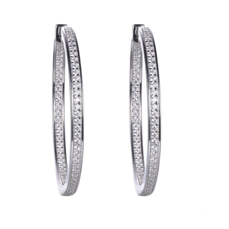 2022 French Jewelry Fashion Style 925 Sterling Silver or Brass Button Rope Light Plain Hoop Earring for Women