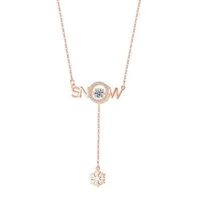 925 Sterling Silver Letter Necklace Female Fashion Pendant