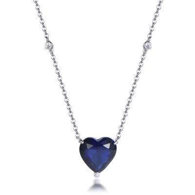 Popular Design CZ Heart Diamond Sterling Silver Pendant Necklace