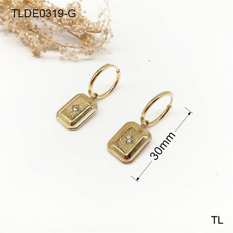 Manufacturer Custom Earring Stud High Quality Waterproof Earring jewellery Tarnish Free Jewelry 18K Gold Plated
