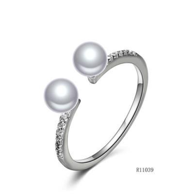 Minimalism 925 Sterling Silver with Pearl Open Ring