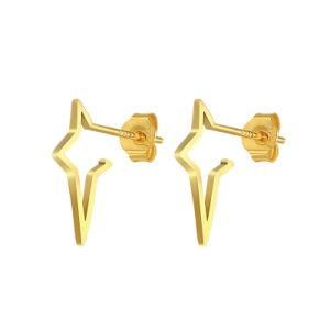 Wholesale Trendy New Creative Geometric Gold Plated Stud Earrings 18K Gold Plated Fashion Ear Drops for Women