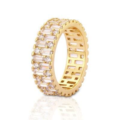 Women Fashion Stainless Steel Silver 18K Gold Plated Wedding Engagement Finger Rings Jewelry Design