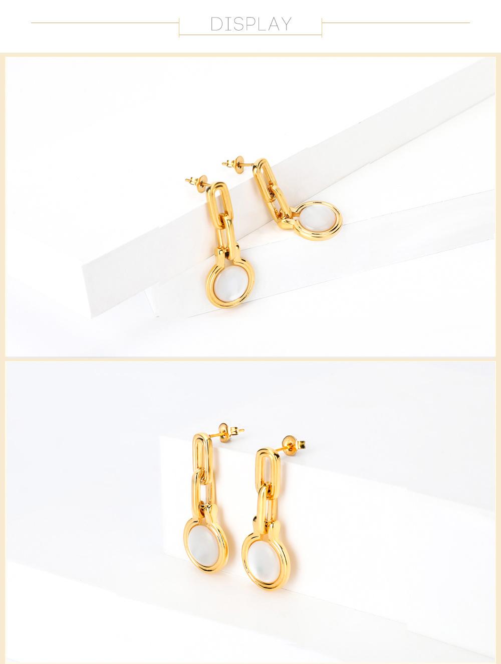 May New Arrival Brass with Natural Freshwater Pearl Earrings