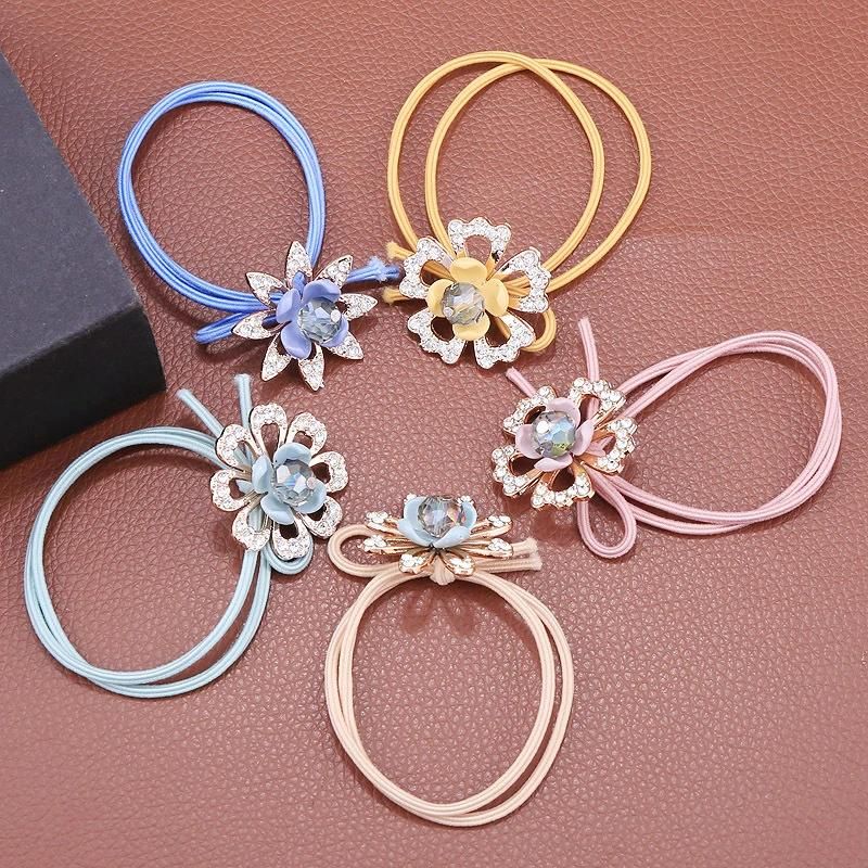 Fashion Hair Accessories Rhinestones Flowers Hand-Knotted Braided Hairband Hairrope