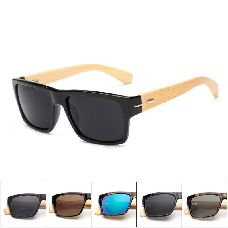 Sport Plastic Imitated Wooden Hot Sale Unisex Natural Bamboo Legs Sunglasses Wholesale Sg3016