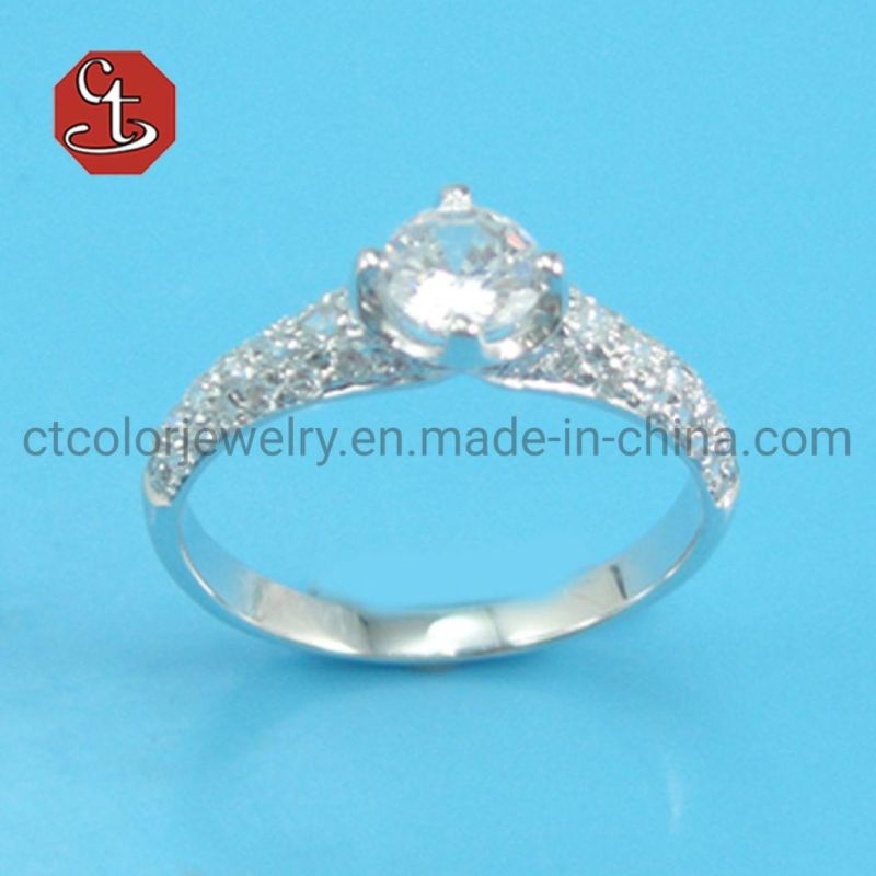 Classic Luxury Real Solid 925 Sterling Silver Ring 3A Cubic Zircon Wedding Jewelry Rings Engagement For Women