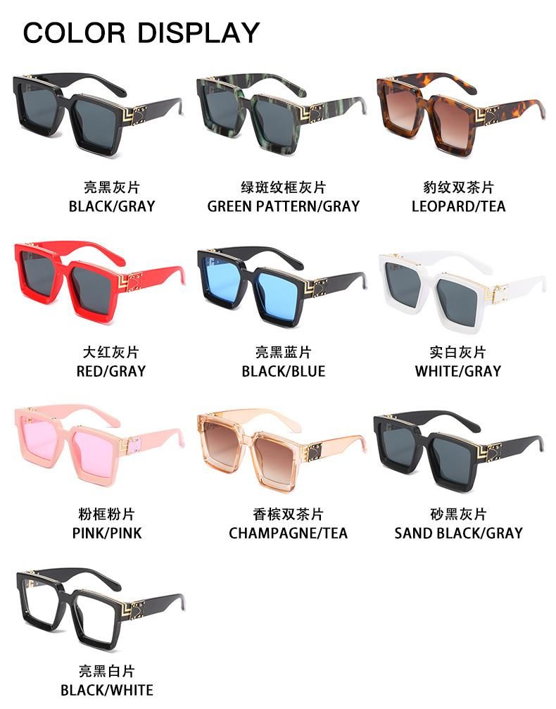 Large-Frame Sunglasses with Green Markings, The Same Model with Sunglasses, Cross-Border Foreign Trade Street Photography Catwalk Glasses
