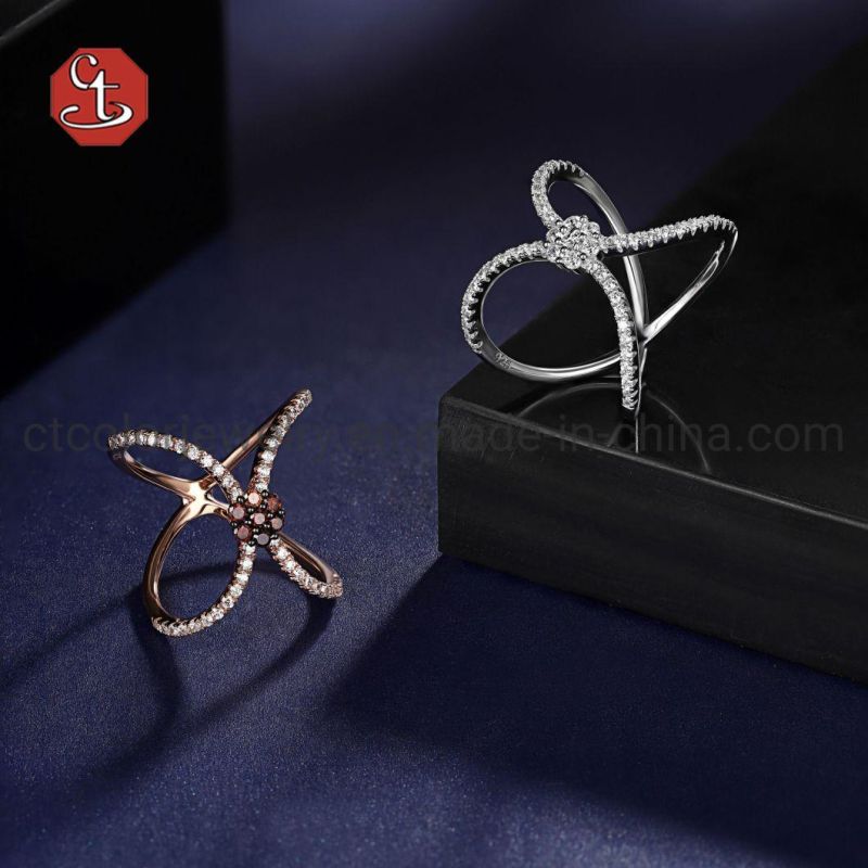 925 Sterling Silver Ring with Coffee CZ for Wholesale Rings Jewelry