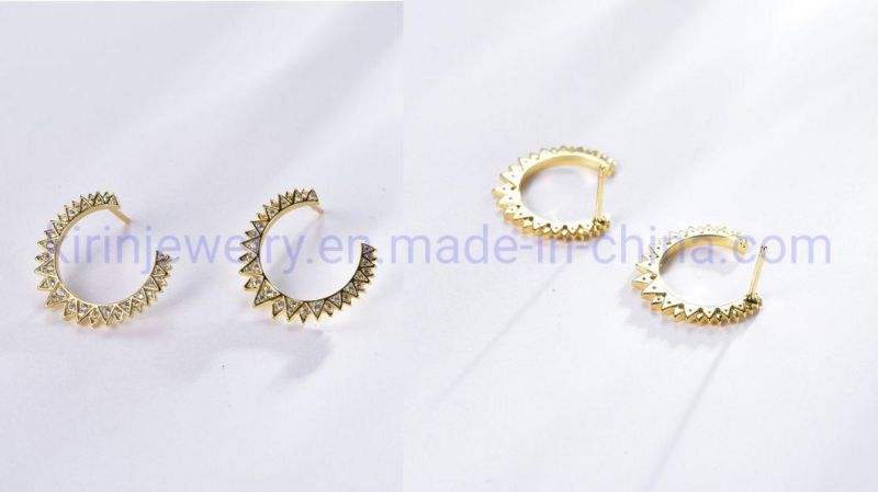 Stud Earrings 18K Gold Plated 925 Sterling Silver Stud Diamond Earrings Cubic Zirconia Stud Earrings