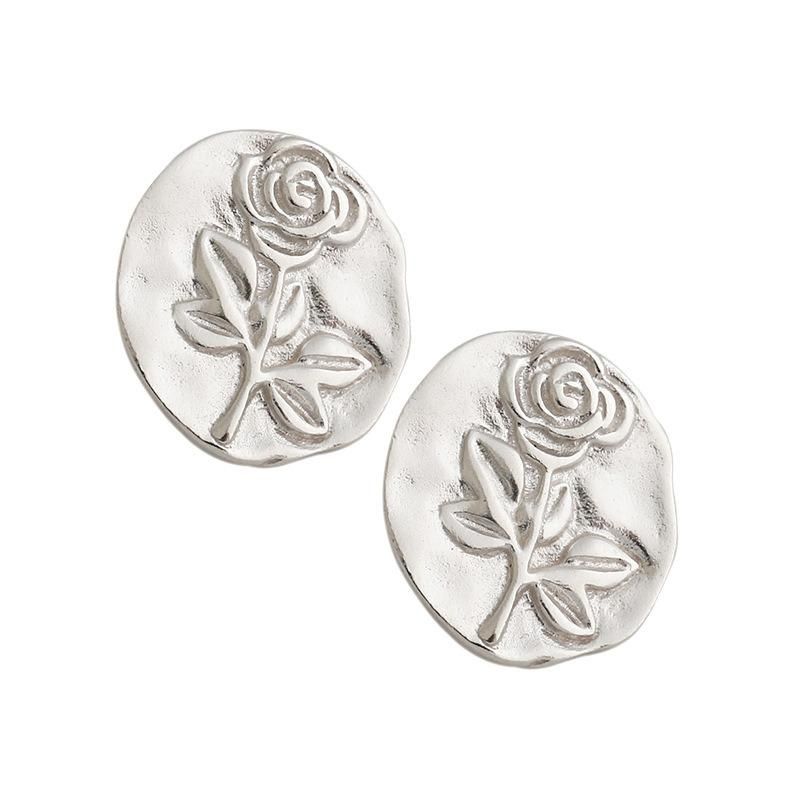 Fashion Vintage Romantic Rose Round Earrings Jewelry