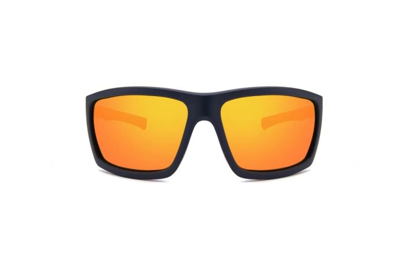 Man Sports Sunglasses Black Frame Mirrored Lens for Running&Cycling