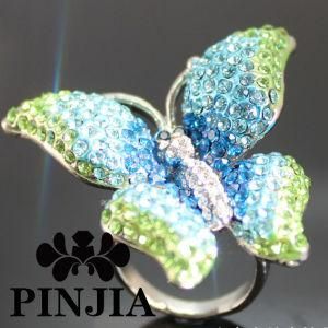 Pretty Austrian Crystal Butterfly Cut Fashion Ring