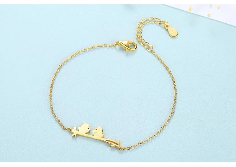 925 Silver Fine Quality Hotsales Girl Double Bird Bracelet