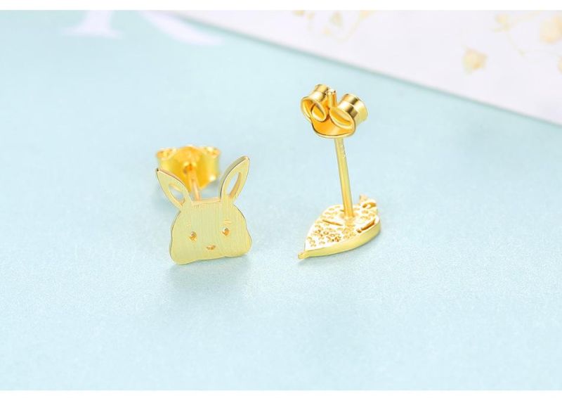 Fashion 925 Silver Rabbit and Carrot Design Custom Ear Studs